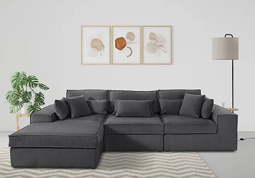 OTTO home Ecksofa »Florid L-Form« 3 Teile, bestehend aus Modulen, viele Bez günstig online kaufen