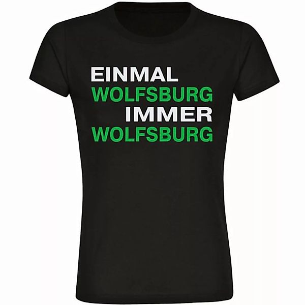 multifanshop T-Shirt Damen Wolfsburg - Einmal Immer - Frauen günstig online kaufen