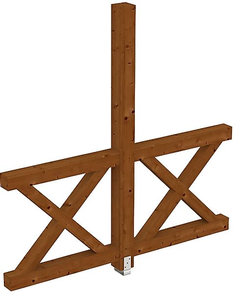 Skanholz Carport-Seitenwand "Andreaskreuz" freistehehend günstig online kaufen