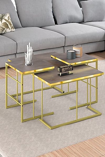en.casa Couchtisch (Set, 3-St., 1 Couchtisch + 2 Satztische), 3-teiliges Se günstig online kaufen