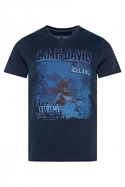 CAMP DAVID T-Shirt mit V-Neck und Photoprint günstig online kaufen