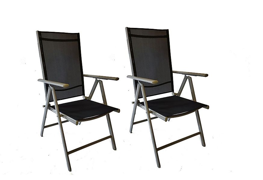 BruKa Gartenstuhl Set - 2 Stühle SYDNEY Grau Klappstuhl Stuhl Hochlehner kl günstig online kaufen