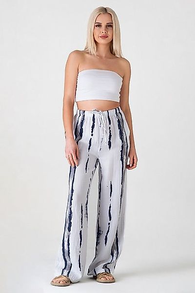 WENOR Palazzohose Musselin, Batik-Druck, 100 % Baumwolle, elastisch, Petrol günstig online kaufen