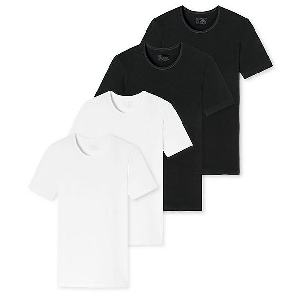 Schiesser T-Shirt 95/5 Organic Cotton (4-tlg) Rundhalsausschnitt, kurzarm, günstig online kaufen