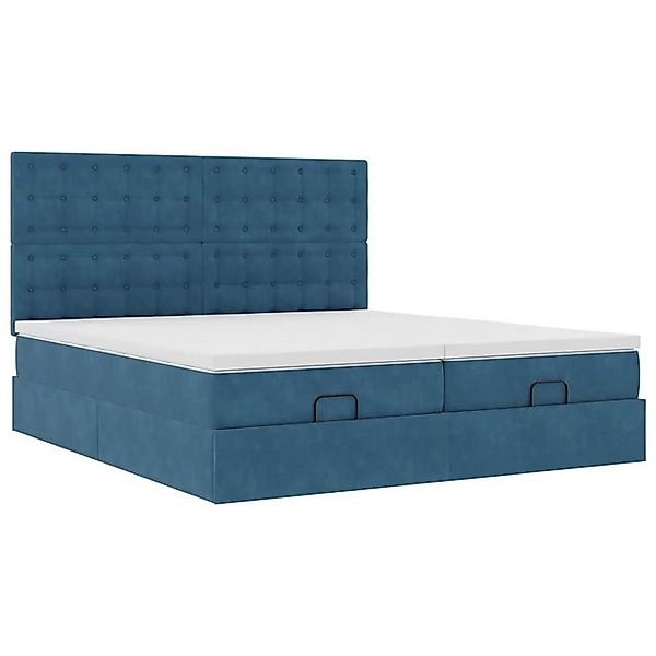 vidaXL Bett Ottoman-Bett mit Matratzen Dunkelblau 180x200 cm Samt günstig online kaufen