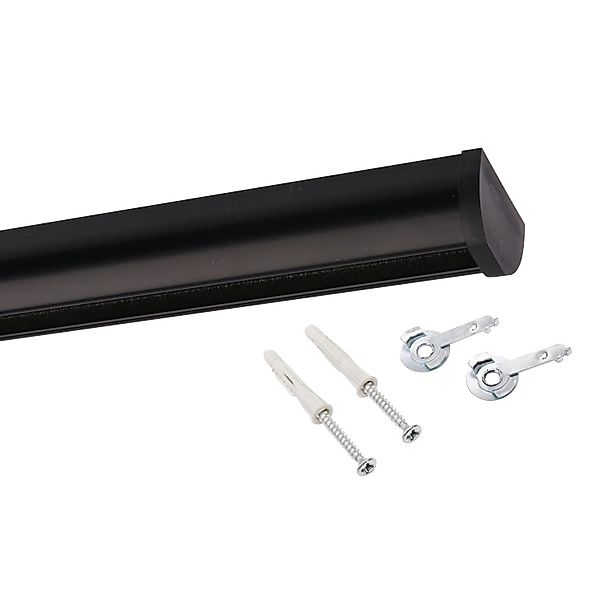 Deco-Raum Gardinenschiene nach Maß 1-Lauf Round Schwarz 540cm günstig online kaufen