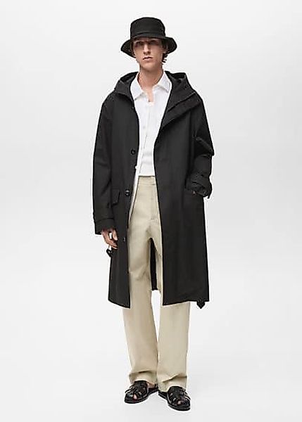 Trenchcoat mit Gürtel und Kapuze günstig online kaufen