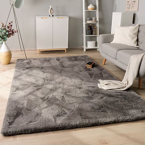 Paco Home Hochflor-Teppich »Rabbit Deluxe 860«, rechteckig, 39 mm Höhe, Kun günstig online kaufen