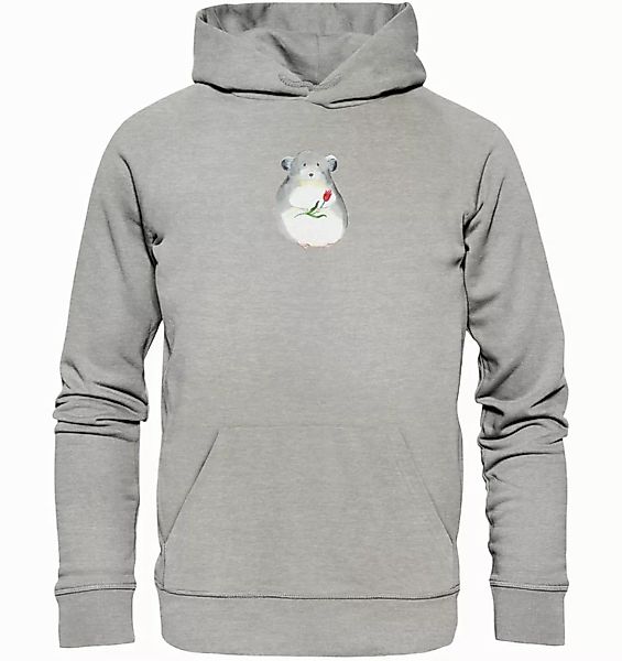 Mr. & Mrs. Panda Hoodie Größe M Chinchilla Blume - Heather Grey - Geschenk, günstig online kaufen