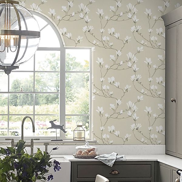 Laura Ashley Vliestapete Magnolia Grove Dusky Seaspray 10,05 x 0,52 m günstig online kaufen