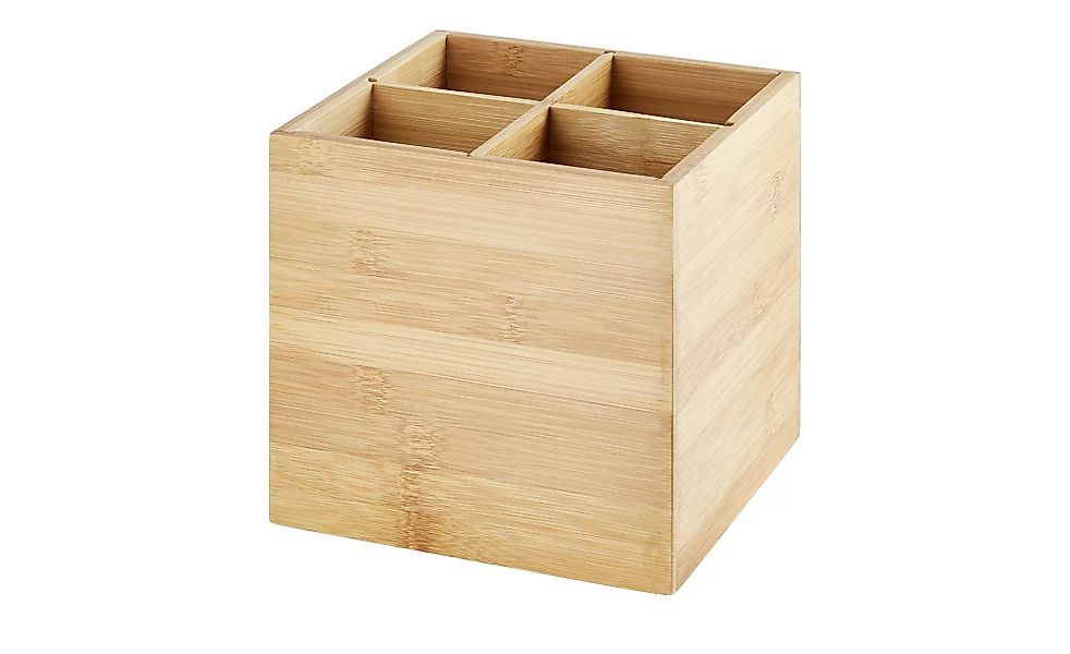 KHG Utensilien-Box ¦ holzfarben ¦ Bambus ¦ Maße (cm): B: 16 H: 16 Küchenzub günstig online kaufen