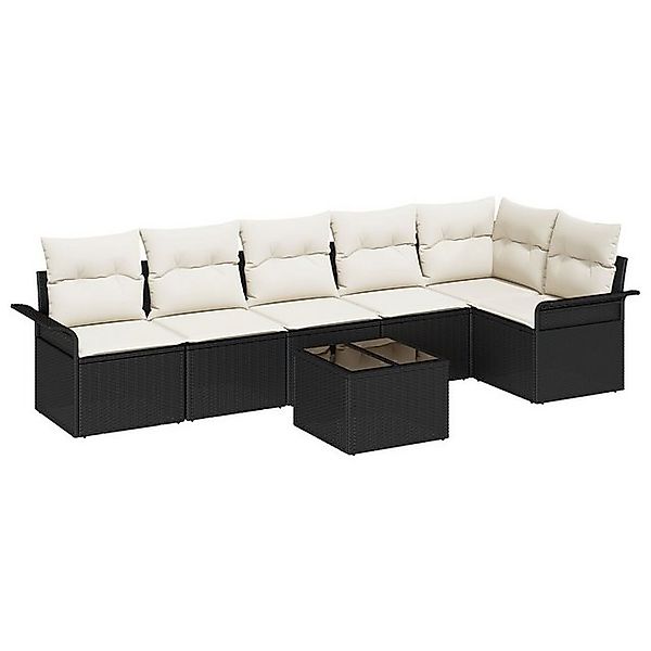 vidaXL Loungesofa 6-teiliges Garten Sofa Set mit Kissen in Braun Poly Ratta günstig online kaufen