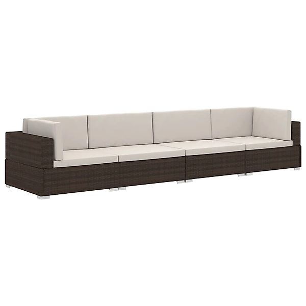vidaXL Gartenlounge-Set 4-tlg. Garten-Sofagarnitur mit Auflagen günstig online kaufen