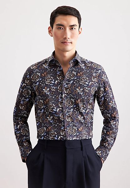 seidensticker Businesshemd "Schwarze Rose" Shaped 1/1 Kentkragen Druck günstig online kaufen