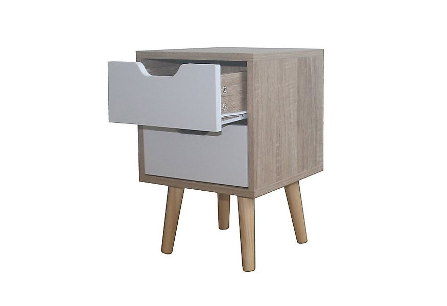 HTI-Living Nachttisch Nachttisch 2 Schubladen 2er-Set Thekla Sonoma Weiß (S günstig online kaufen