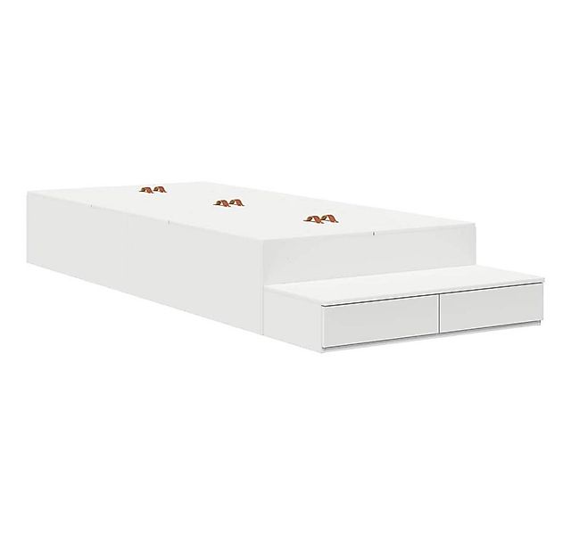 vidaXL Bett Aufbewahrungsbettgestell mit Speicher Weiß 90 cm Holzwerkstoff günstig online kaufen