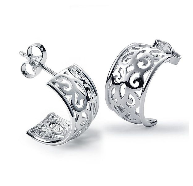 Materia Paar Creolen Damen Silber Halbcreolen Ornamente SO-72, 925 Sterling günstig online kaufen