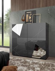 INOSIGN Highboard "Vittoria" Breite 121 cm, Front mit Siebdruck und Spiegel günstig online kaufen