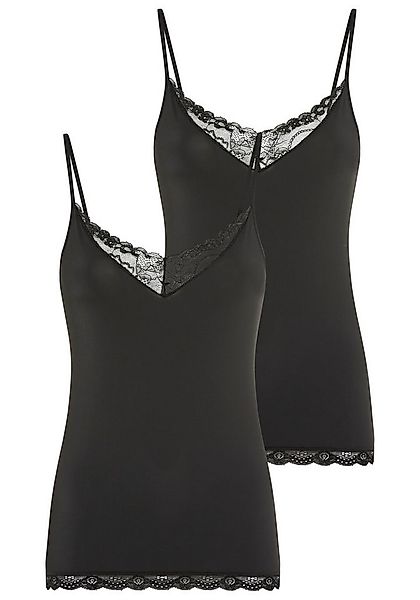 YSABEL MORA Spaghettitop (2er Pack) elastisch, Spitzeneinsatz, schmale Träg günstig online kaufen