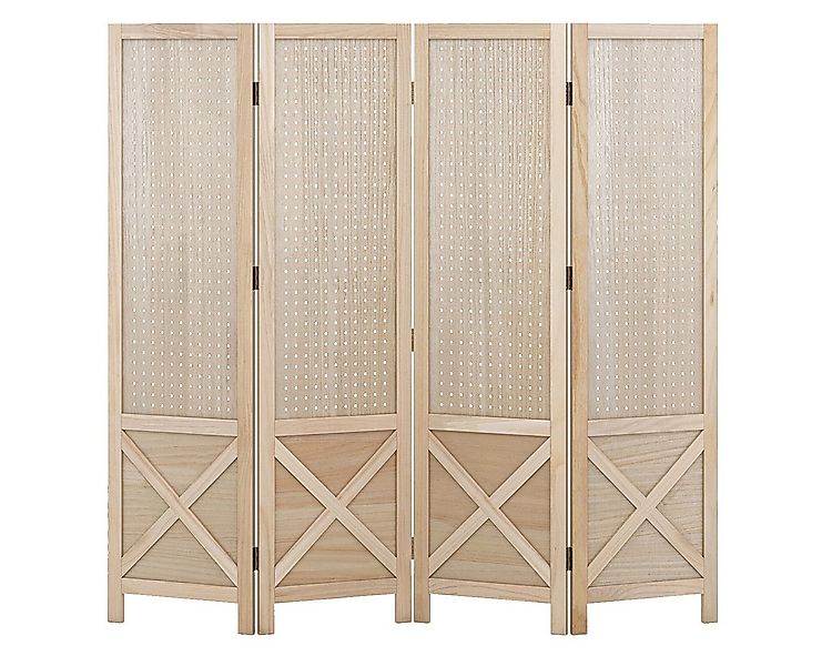COSTWAY Paravent, 4 tlg. Raumteiler mit Stecktafel, klappbar 153,5x144cm günstig online kaufen
