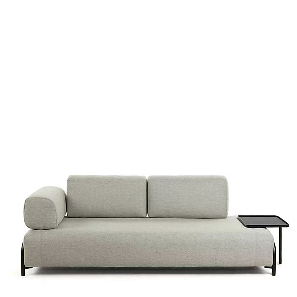 Zweier Sofa in Beige Stoff abnehmbarerem Stecktisch günstig online kaufen