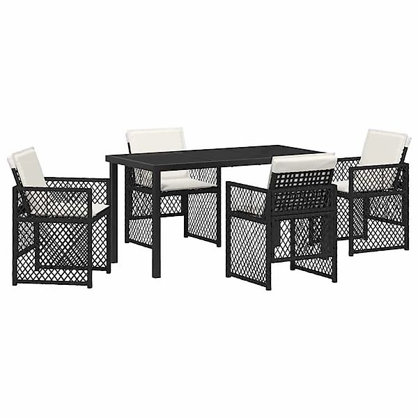 vidaXL Garten Essgruppe 5-Tlg Schwarz Poly Rattan 3380618 günstig online kaufen