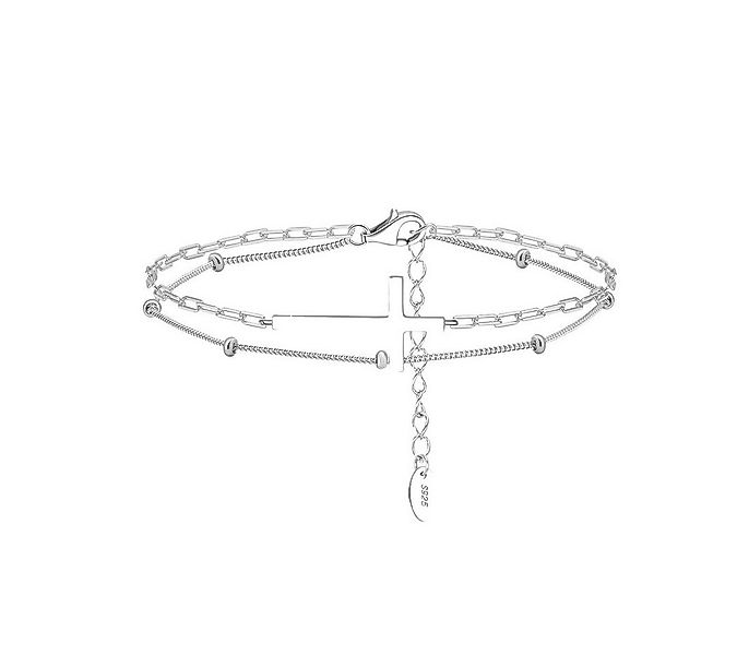 Suzan Gold Silberarmband Solvira – 925 Silber Armband mit Kreuz & Doppelket günstig online kaufen