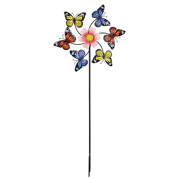 MICA Gartenstecker Blumenstecker Windrad - blau/rot/gelb günstig online kaufen