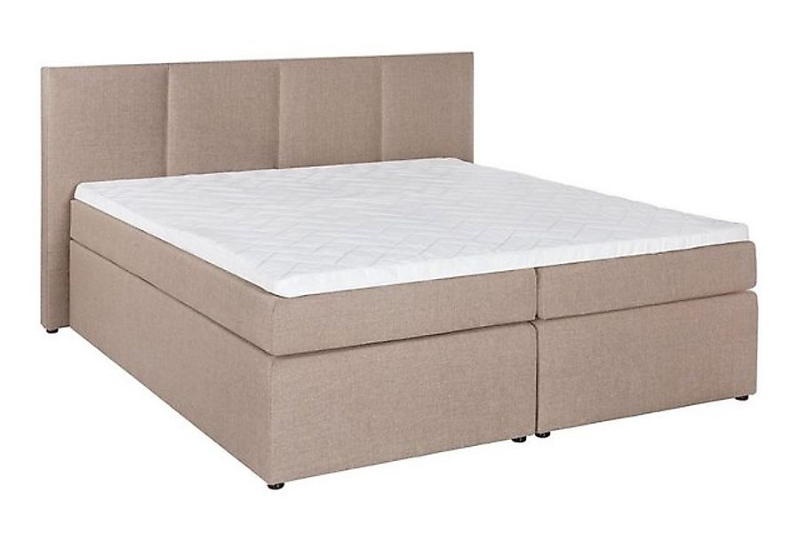 Möbelfreude Boxspringbett Boxspringbett KAZ Beige/grau 200x200 cm H3, Beige günstig online kaufen