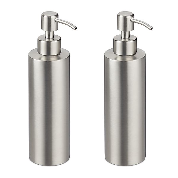 relaxdays Seifenspender Edelstahl 300 ml 2er günstig online kaufen