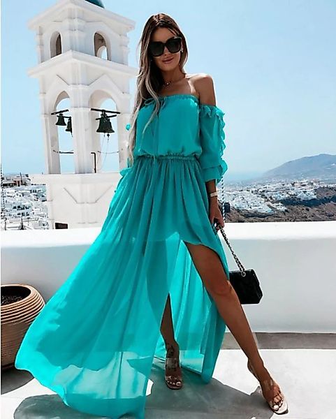 ZWY Strandkleid Sommer-Damen-Sommerkleidung mit langen Ärmeln günstig online kaufen