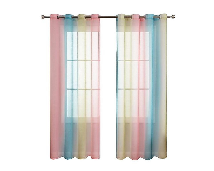 BYSURE Gardine (2 St), Ösen, transparent, Voile, Regenbogen-Vorhänge günstig online kaufen