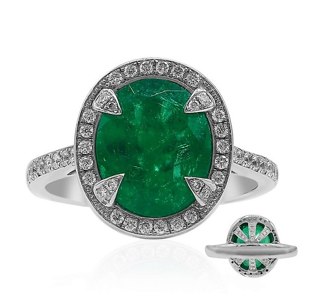Cavill Diamantring Cavill Weißgoldring 3,07 ct Smaragd & 0,50 ct Diamanten günstig online kaufen
