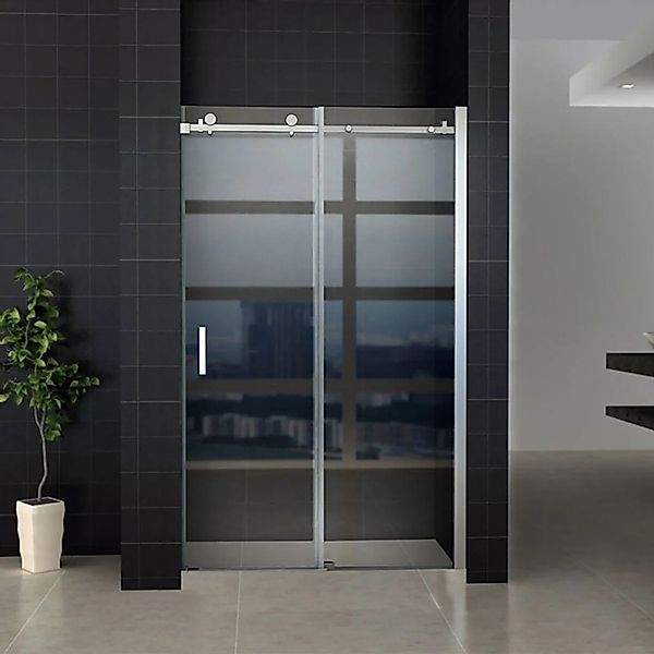 Aloni Nischentür Schiebetür Klarglas 140x200 Chrom günstig online kaufen