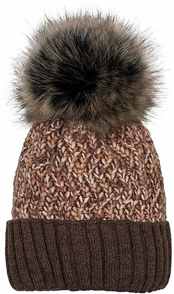 styleBREAKER Bommelmütze "Bunte Strick Bommelmütze mit Thermo-Fleece" 1 Stk günstig online kaufen