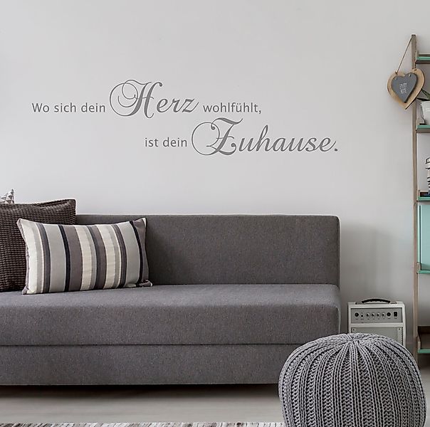my home Wandspruch "Wo sich dein Herz wohlfühlt, ist dein Zuhause" Wandaufk günstig online kaufen