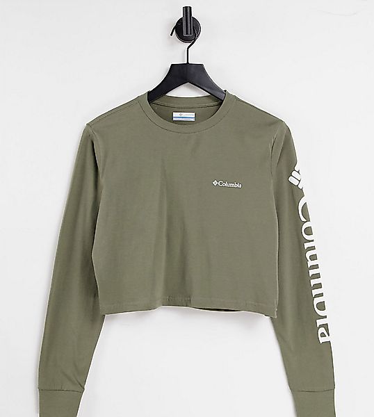 Columbia – North Cascades – Langärmliges Shirt in Grün mit kurzem Schnitt, günstig online kaufen