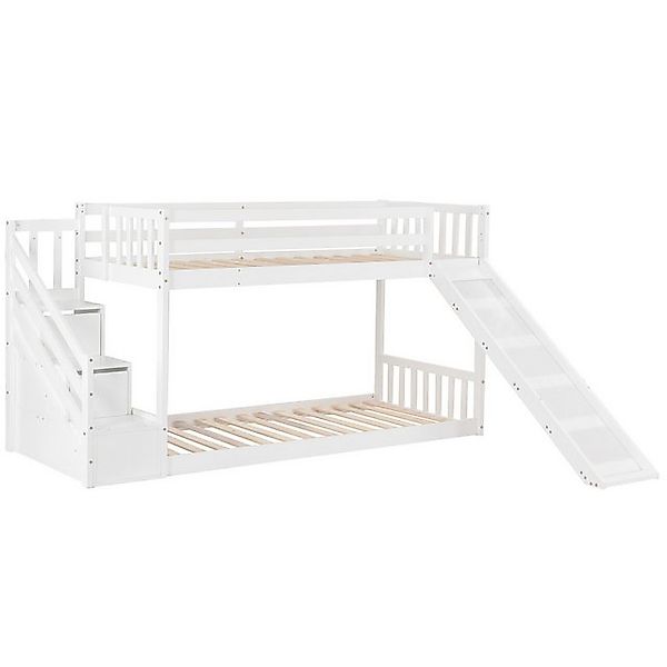 i@home Etagenbett mit Treppe und Rutsche, Rahmen aus massivem Kiefernholz ( günstig online kaufen