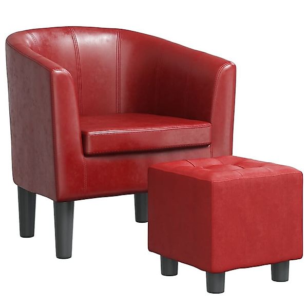 vidaXL Sessel Clubsessel mit Fußhocker Weinrot günstig online kaufen