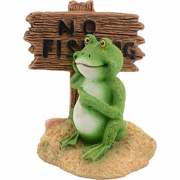 Aquarium-Dekofigur Frosch No Fishing günstig online kaufen