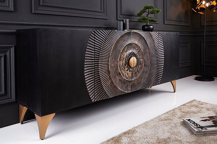 riess-ambiente Sideboard GOLDEN SUNSET 180cm schwarz günstig online kaufen