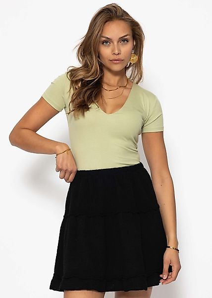 SASSYCLASSY A-Linien-Rock Musselin Rock mit Volant günstig online kaufen