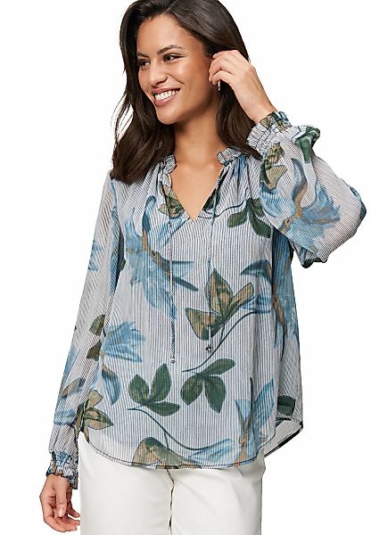Zero Chiffonbluse "zero Damen Chiffonbluse mit Blätterdruck" günstig online kaufen