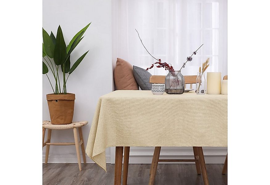 Deconovo Tischdecke Leinenoptik Tischwäsche Wasserabweisend Tischtuch Abwis günstig online kaufen