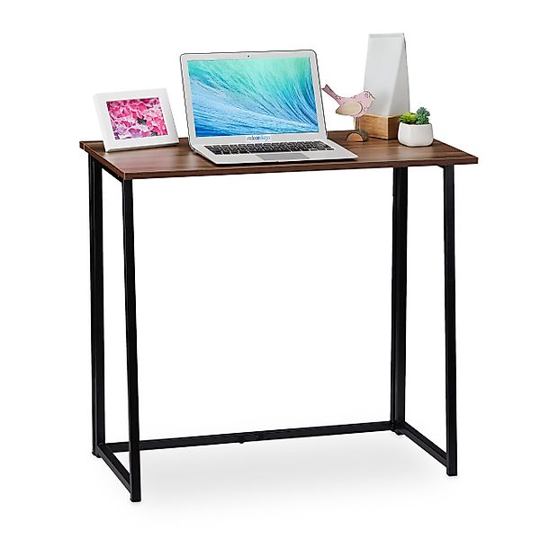 relaxdays Schreibtisch klappbar, Holz / Schwarz günstig online kaufen