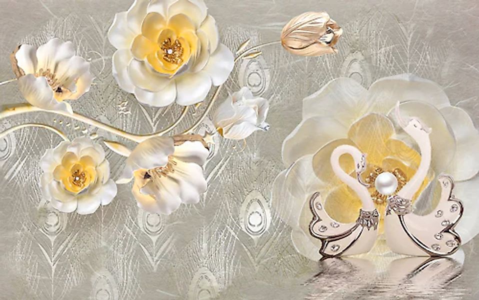 Papermoon Fototapete »Muster mit Blumen« günstig online kaufen