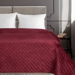 Eurofirany Tagesdecke VELVET2, Steppdecke Samtdecke Karomuster günstig online kaufen