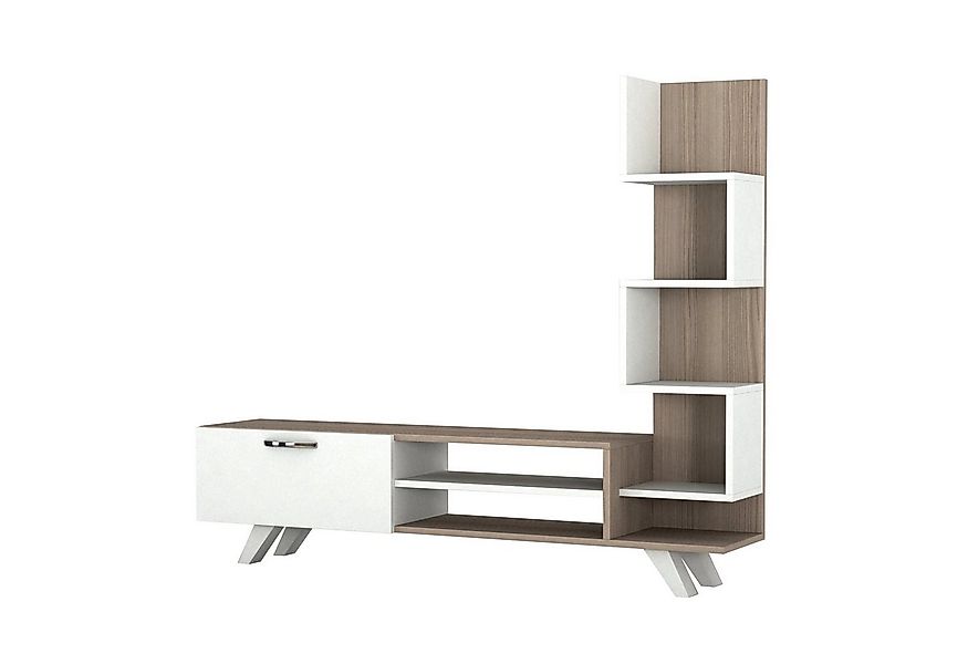 moebel17 Vitrine Wohnwand Ceren Weiß Cordoba (Einzelmöbel, 1-St., TV-Board) günstig online kaufen