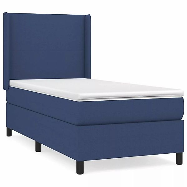 vidaXL Boxspringbett mit Matratze Blau 90x200 cm Stoff1376797 günstig online kaufen
