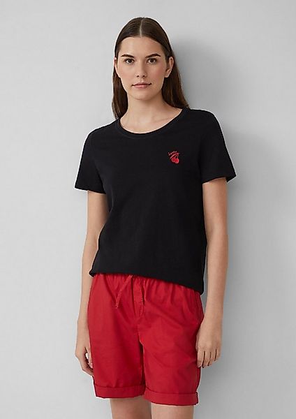 s.Oliver Kurzarmshirt T-Shirt Jersey-T-Shirt mit Stickerei günstig online kaufen